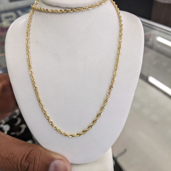 10kt real gold rope chain 2mm 20 inch